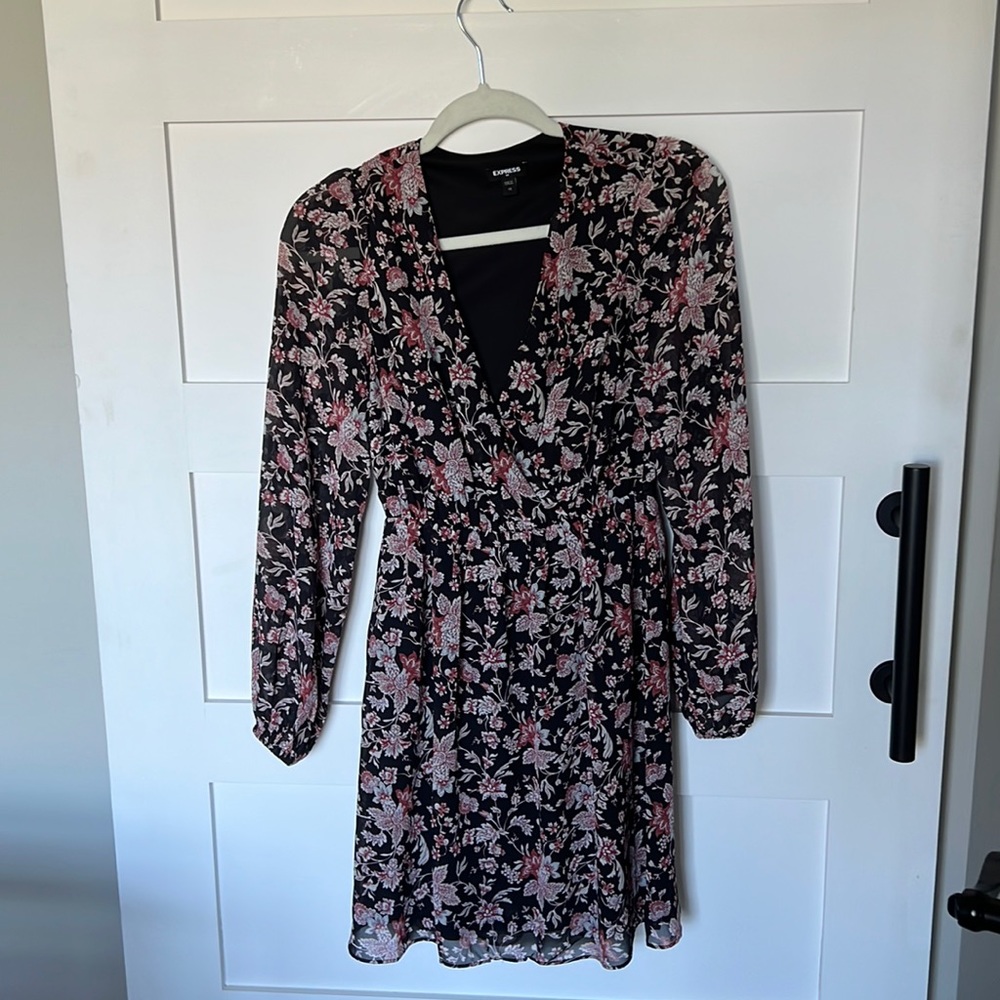 Cute Fall Long Sleeve Dress express XS